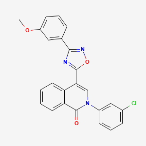 molecular formula C24H16ClN3O3 B2358522 2-(3-chlorophenyl)-4-(3-(3-methoxyphenyl)-1,2,4-oxadiazol-5-yl)isoquinolin-1(2H)-one CAS No. 1357738-95-4