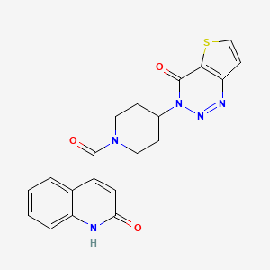 molecular formula C20H17N5O3S B2358523 3-(1-(2-hydroxyquinoline-4-carbonyl)piperidin-4-yl)thieno[3,2-d][1,2,3]triazin-4(3H)-one CAS No. 2034381-35-4