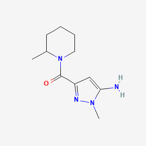 molecular formula C11H18N4O B2358524 1-methyl-3-[(2-methylpiperidin-1-yl)carbonyl]-1H-pyrazol-5-amine CAS No. 1310238-37-9