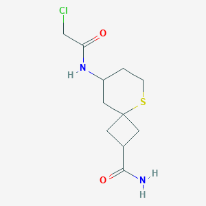 molecular formula C11H17ClN2O2S B2358533 8-[(2-Chloroacetyl)amino]-5-thiaspiro[3.5]nonane-2-carboxamide CAS No. 2411275-78-8