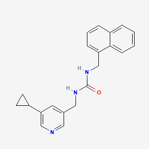 molecular formula C21H21N3O B2358536 1-((5-环丙基吡啶-3-基)甲基)-3-(萘-1-基甲基)脲 CAS No. 2034313-45-4