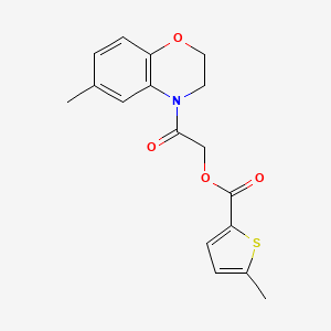 molecular formula C17H17NO4S B2358548 2-(6-methyl-2,3-dihydro-4H-1,4-benzoxazin-4-yl)-2-oxoethyl 5-methylthiophene-2-carboxylate CAS No. 1794931-54-6