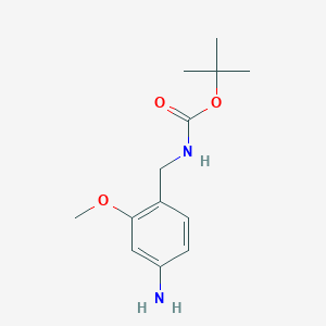 molecular formula C13H20N2O3 B2358556 tert-butyl N-[(4-amino-2-methoxyphenyl)methyl]carbamate CAS No. 911124-79-3