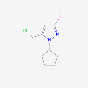 molecular formula C9H12ClIN2 B2358575 5-(Chloromethyl)-1-cyclopentyl-3-iodopyrazole CAS No. 2226182-83-6