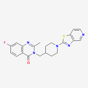 molecular formula C21H20FN5OS B2358581 7-Fluoro-2-methyl-3-[[1-([1,3]thiazolo[4,5-c]pyridin-2-yl)piperidin-4-yl]methyl]quinazolin-4-one CAS No. 2415621-34-8