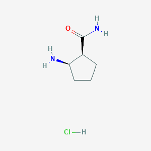 molecular formula C6H13ClN2O B2358592 (1S,2R)-2-Aminocyclopentane-1-carboxamide hydrochloride CAS No. 858935-05-4