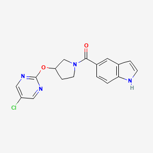 molecular formula C17H15ClN4O2 B2358593 (3-((5-chloropyrimidin-2-yl)oxy)pyrrolidin-1-yl)(1H-indol-5-yl)methanone CAS No. 2034321-42-9