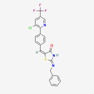 (5E)-2-(benzylamino)-5-({4-[3-chloro-5-(trifluoromethyl)pyridin-2-yl]phenyl}methylidene)-4,5-dihydro-1,3-thiazol-4-one