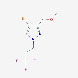 molecular formula C8H10BrF3N2O B2358606 4-bromo-3-(methoxymethyl)-1-(3,3,3-trifluoropropyl)-1H-pyrazole CAS No. 1856084-50-8