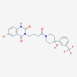 molecular formula C24H23BrF3N3O4 B2358612 6-溴-3-(4-(4-羟基-4-(3-(三氟甲基)苯基)哌啶-1-基)-4-氧代丁基)喹唑啉-2,4(1H,3H)-二酮 CAS No. 892286-86-1