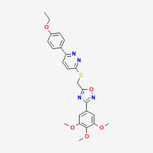 molecular formula C24H24N4O5S B2358624 3-(4-乙氧苯基)-6-({[3-(3,4,5-三甲氧苯基)-1,2,4-恶二唑-5-基]甲硫基}哒嗪 CAS No. 1114915-09-1