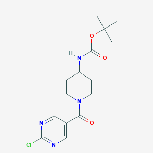 molecular formula C15H21ClN4O3 B2358640 Tert-butyl N-[1-(2-chloropyrimidine-5-carbonyl)piperidin-4-yl]carbamate CAS No. 2402836-51-3