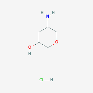 molecular formula C5H12ClNO2 B2358648 5-Aminooxan-3-ol hydrochloride CAS No. 2102408-50-2