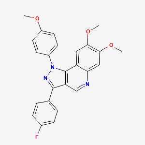 molecular formula C25H20FN3O3 B2358649 3-(4-fluorophenyl)-7,8-dimethoxy-1-(4-methoxyphenyl)-1H-pyrazolo[4,3-c]quinoline CAS No. 901022-05-7