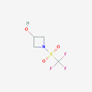 molecular formula C4H6F3NO3S B2358655 1-Trifluoromethanesulfonylazetidin-3-ol CAS No. 1339116-75-4