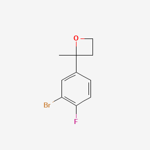 molecular formula C10H10BrFO B2358662 2-(3-Bromo-4-fluorophenyl)-2-methyloxetane CAS No. 2172035-52-6