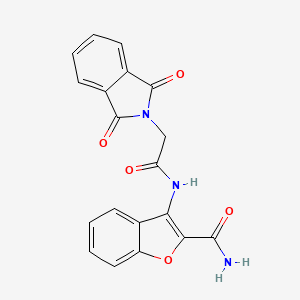 molecular formula C19H13N3O5 B2358667 3-(2-(1,3-Dioxoisoindolin-2-yl)acetamido)benzofuran-2-carboxamide CAS No. 399000-45-4