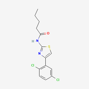 molecular formula C14H14Cl2N2OS B2358677 N-[4-(2,5-dichlorophenyl)-1,3-thiazol-2-yl]pentanamide CAS No. 391228-65-2