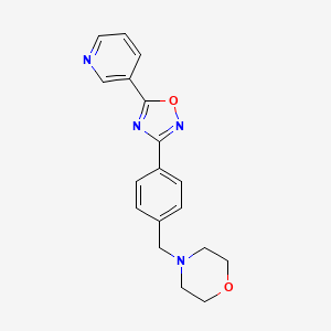 molecular formula C18H18N4O2 B2358682 4-{4-[5-(3-Pyridinyl)-1,2,4-oxadiazol-3-yl]benzyl}morpholine CAS No. 866040-97-3