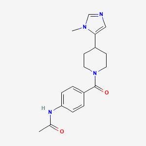 molecular formula C18H22N4O2 B2358683 N-[4-[4-(3-Methylimidazol-4-yl)piperidine-1-carbonyl]phenyl]acetamide CAS No. 2320209-01-4