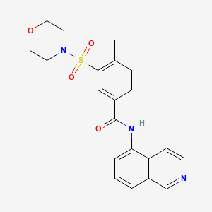 molecular formula C21H21N3O4S B2358689 N-isoquinolin-5-yl-4-methyl-3-morpholin-4-ylsulfonylbenzamide CAS No. 380469-13-6