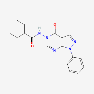 molecular formula C17H19N5O2 B2358691 2-乙基-N-(4-氧代-1-苯基-1H-吡唑并[3,4-d]嘧啶-5(4H)-基)丁酰胺 CAS No. 899996-02-2