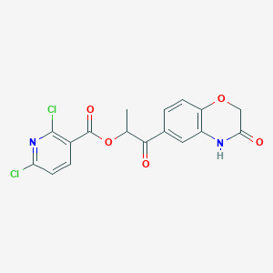 molecular formula C17H12Cl2N2O5 B2358697 1-oxo-1-(3-oxo-3,4-dihydro-2H-1,4-benzoxazin-6-yl)propan-2-yl 2,6-dichloropyridine-3-carboxylate CAS No. 1356554-54-5