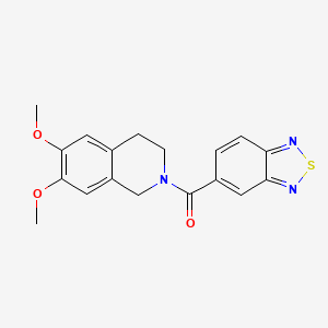 molecular formula C18H17N3O3S B2358704 benzo[c][1,2,5]thiadiazol-5-yl(6,7-dimethoxy-3,4-dihydroisoquinolin-2(1H)-yl)methanone CAS No. 1203407-28-6