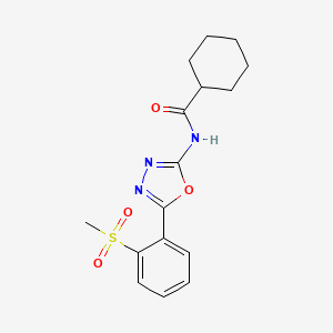 molecular formula C16H19N3O4S B2358715 N-[5-(2-甲磺酰基苯基)-1,3,4-恶二唑-2-基]环己烷甲酰胺 CAS No. 886922-66-3