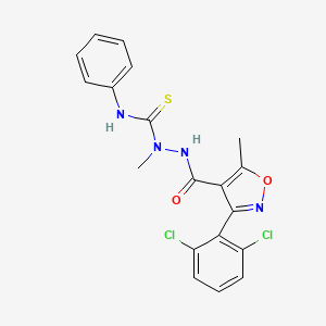 molecular formula C19H16Cl2N4O2S B2358716 1-[[3-(2,6-二氯苯基)-5-甲基-1,2-噁唑-4-甲酰]氨基]-1-甲基-3-苯基硫脲 CAS No. 1023578-37-1