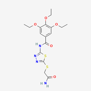 molecular formula C17H22N4O5S2 B2358724 N-(5-((2-amino-2-oxoethyl)thio)-1,3,4-thiadiazol-2-yl)-3,4,5-triethoxybenzamide CAS No. 893160-52-6