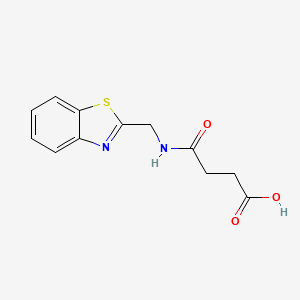 molecular formula C12H12N2O3S B2358726 4-((Benzo[d]thiazol-2-ylmethyl)amino)-4-oxobutanoic acid CAS No. 1183841-11-3