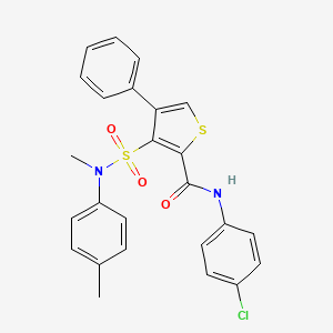 molecular formula C25H21ClN2O3S2 B2358727 N-(4-氯苯基)-3-[甲基(4-甲基苯基)磺酰基]-4-苯基噻吩-2-甲酰胺 CAS No. 1112440-28-4