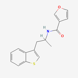 molecular formula C16H15NO2S B2358730 N-(1-(苯并[b]噻吩-3-基)丙烷-2-基)呋喃-3-甲酰胺 CAS No. 2034317-19-4