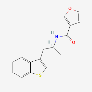 molecular formula C16H15NO2S B2358730 N-[1-(1-benzotiofen-3-il)propan-2-il]furan-3-carboxamida CAS No. 2034317-19-4