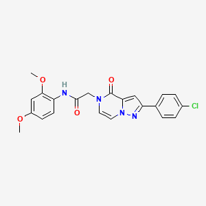 molecular formula C22H19ClN4O4 B2358733 2-[2-(4-氯苯基)-4-氧代吡唑并[1,5-a]吡嗪-5(4H)-基]-N-(2,4-二甲氧基苯基)乙酰胺 CAS No. 1242857-27-7