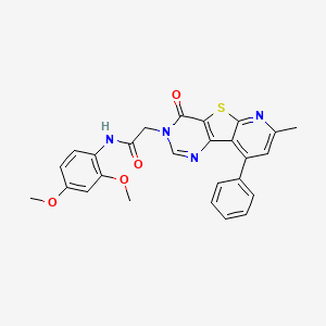 molecular formula C26H22N4O4S B2358737 N-(2,4-二甲氧基苯基)-2-(7-甲基-4-氧代-9-苯基吡啶并[3',2':4,5]噻吩并[3,2-d]嘧啶-3(4H)-基)乙酰胺 CAS No. 946385-99-5