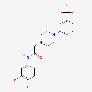 molecular formula C19H18F5N3O B2358751 N-(3,4-二氟苯基)-2-{4-[3-(三氟甲基)苯基]哌嗪-1-基}乙酰胺 CAS No. 303091-73-8