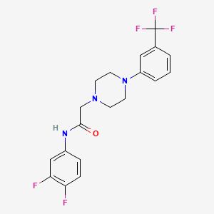 molecular formula C19H18F5N3O B2358751 N-(3,4-difluorophényl)-2-{4-[3-(trifluorométhyl)phényl]pipérazin-1-yl}acétamide CAS No. 303091-73-8