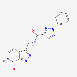 molecular formula C15H12N8O2 B2358772 N-((8-hydroxy-[1,2,4]triazolo[4,3-a]pyrazin-3-yl)methyl)-2-phenyl-2H-1,2,3-triazole-4-carboxamide CAS No. 2034351-15-8
