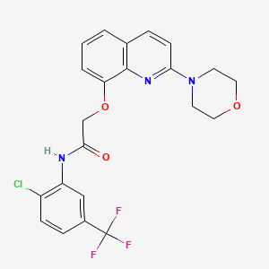 N-(2-chloro-5-(trifluoromethyl)phenyl)-2-((2-morpholinoquinolin-8-yl)oxy)acetamide