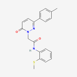 molecular formula C20H19N3O2S B2358777 N-(2-(methylthio)phenyl)-2-(6-oxo-3-(p-tolyl)pyridazin-1(6H)-yl)acetamide CAS No. 2097935-04-9