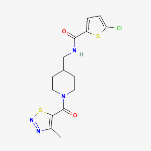 5-chloro-N-((1-(4-methyl-1,2,3-thiadiazole-5-carbonyl)piperidin-4-yl)methyl)thiophene-2-carboxamide