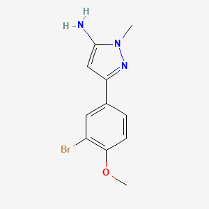 molecular formula C11H12BrN3O B2358782 5-(3-Bromo-4-methoxyphenyl)-2-methylpyrazol-3-amine CAS No. 1182961-37-0