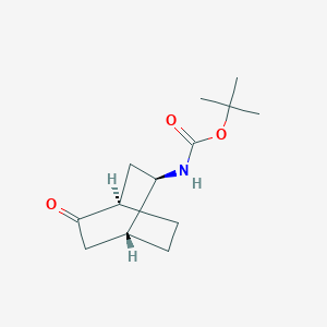 molecular formula C13H21NO3 B2358784 叔丁基 N-[(1R,2R,4R)-rel-5-氧代双环[2.2.2]辛烷-2-基]氨基甲酸酯 CAS No. 2165975-01-7