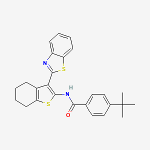 molecular formula C26H26N2OS2 B2358785 N-[3-(1,3-benzothiazol-2-yl)-4,5,6,7-tetrahydro-1-benzothiophen-2-yl]-4-tert-butylbenzamide CAS No. 307510-79-8