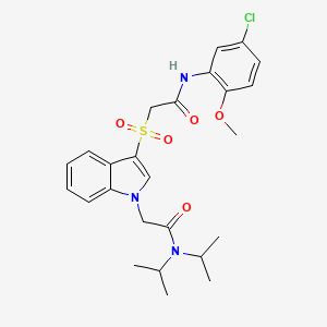 molecular formula C25H30ClN3O5S B2358786 2-(3-((2-((5-氯-2-甲氧苯基)氨基)-2-氧代乙基)磺酰基)-1H-吲哚-1-基)-N,N-二异丙基乙酰胺 CAS No. 896010-14-3