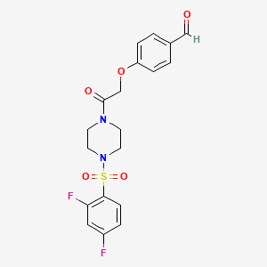 4-[2-[4-(2,4-Difluorophenyl)sulfonylpiperazin-1-yl]-2-oxoethoxy]benzaldehyde