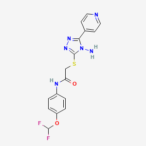 molecular formula C16H14F2N6O2S B2358792 2-[(4-amino-5-pyridin-4-yl-1,2,4-triazol-3-yl)sulfanyl]-N-[4-(difluoromethoxy)phenyl]acetamide CAS No. 886926-40-5