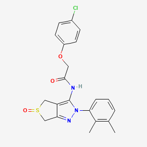 molecular formula C21H20ClN3O3S B2358795 2-(4-chlorophenoxy)-N-(2-(2,3-dimethylphenyl)-5-oxido-4,6-dihydro-2H-thieno[3,4-c]pyrazol-3-yl)acetamide CAS No. 958613-07-5
